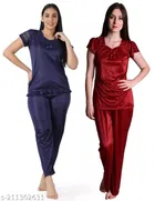 Satin Nightsuit Set for Women 