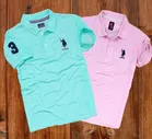 Half Sleeves T-Shirt for Men (Pack of 2) (Sky Blue & Pink, M)