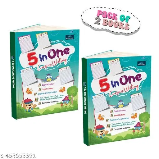 Practice Book of 5-in-One Cursive Writing - Master The Art of Beautiful Handwriting  - Pack Of 2 (Paperback, BOOKFORD PUBLICATIONS PVT. LTD.)