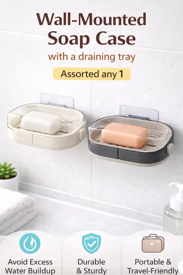 Wall-Mounted Soap Case with a draining tray Assorted any 1