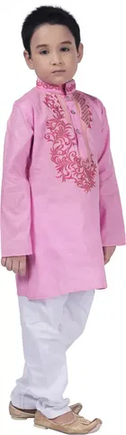 Cotton Embroidery Kurta & Pajama Set for Boys 