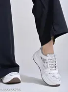 Solid Synthetic Sneakers for Women 