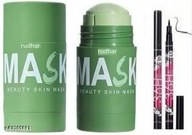 Face Mask with Eye Liner (Black, Set of 2)