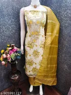 Silk Blend Punjabi/All Over Suits Semi-Stitched Suits 