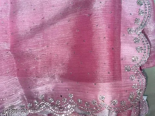 Jimmy Choo Solid Saree For Women, Pink