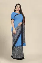 SVB जॉर्जेट साड़ी विद ब्लाउज फॉर विमेंस 