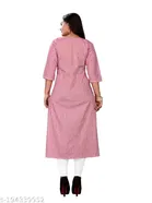 Solid Embroidered Knee Length Kurti for Women 