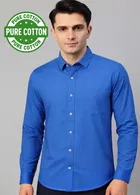 100% Cotton Full Sleeves Solid Shirt for Men 