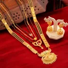 Alloy 4 Pcs Mangalsutra Set with Earrings for Women 
