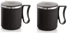 Stainless Steel Coffe Mug, Black , Pack of 2 