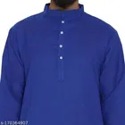 Cotton Blend Solid Kurta with Pyjama for Men 