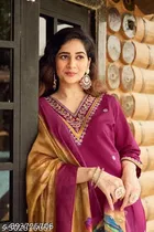 Floral Embroidered Chanderi Cotton Kurti for Women 