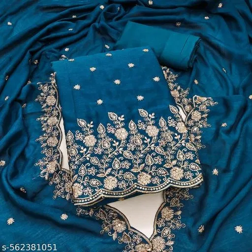 Punjabi/All Over Suits for Women (Blue, 7.05 meter (4XL)