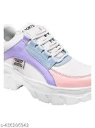 Colorblocked Synthetic Sneakers for Girls 