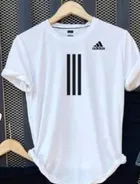 Poly Blend Printed T-Shirt for Men, White 