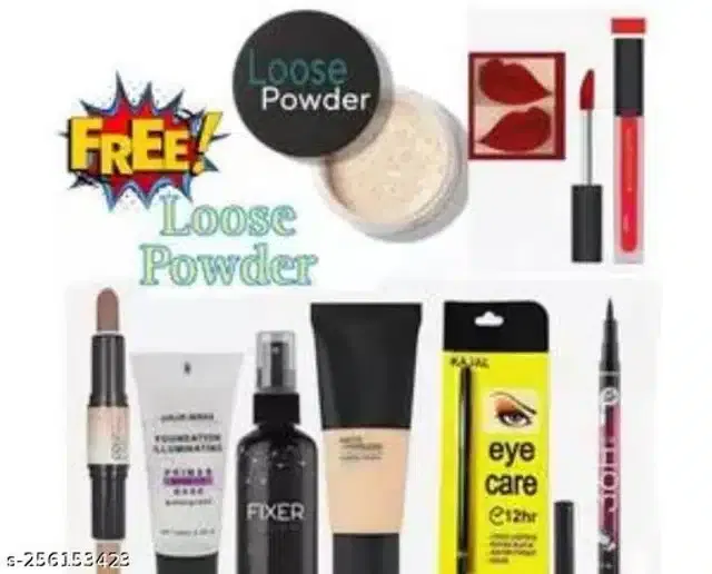 Face Makeup Combo (Multicolor, Set of 8)