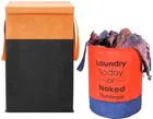 Canvas Laundry Basket,Orange & Red,  