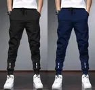 Polyblend Printed Trackpants for Men, Navy Blue & Black, Pack of 2 
