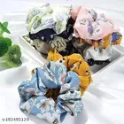 Georgette Floral Hair Scrunchies, Assorted, Pack of 18