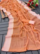 Cotton Blend Striped Saree for Women 