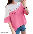 Polycotton T-shirt for Women, Pink 