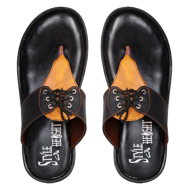 Slippers for Men (Black & Brown, 9)