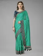 Vichitra Solid Saree for Women 