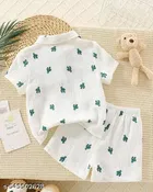 Cotton Blend Shirt and Short Set for Boys 