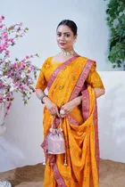 Georgette Bandhini Saree for Women 