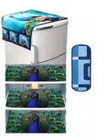 Knit Printed Fridge 3 Pcs Mat with Top & Handle Cover 