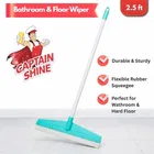 Captain Shine Bathroom & Floor Wiper, 12" Wiper Blade, 2.5ft Rod Size 2pc 