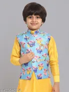 Art Silk Ethnic Jackets for Boys (Sky Blue, 1-2 Years)