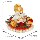 JIYANSH Lord Ganesha Statue on Decorative Handcrafted Plate, God Idol for Car Dashboard, Home, Office Decor 