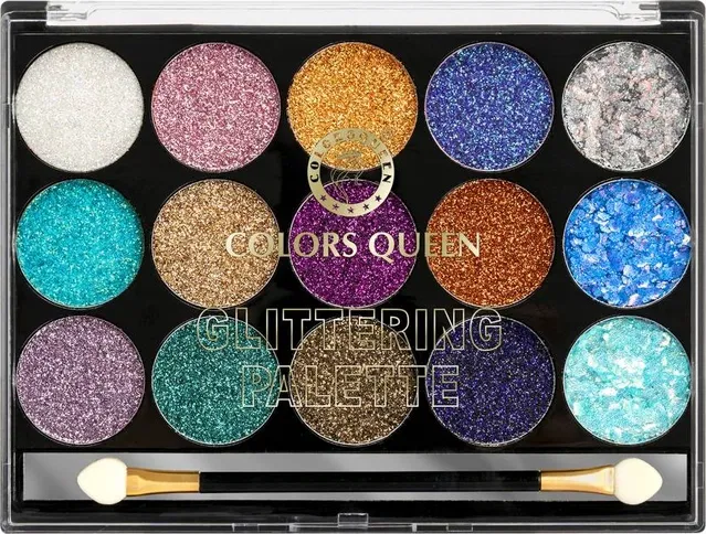 COLORS QUEEN 15 Color Glittering Palette (18 g, Multicolor)