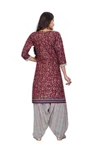 Cotton Blend Printed Kurti with Bottom & Dupatta Set for Women 