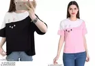 Nylon T-shirt for Women, Multicolour, Pack of 2 