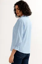 Women's Crinkled Button-Up Shirt, XL 