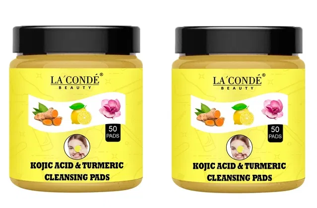 La'Conde Turmeric & Kojic Acid 50 Pcs Cleansing Pads (Pack of 2)