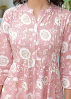 Rayon Floral Print Anarkali Kurti for Women 