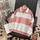 Cotton Blend Colorblocked Sweatshirt for Men, Pink 