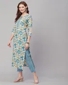 Cotton Blend Printed Women's Kurta with Pant Set 