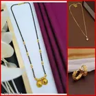 Alloy Mangalsutra with Pendant & 1 Pair Earrings for Women 