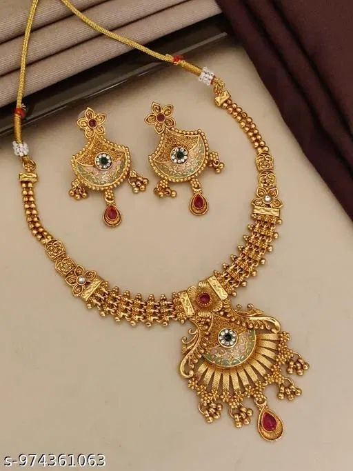 Gold Plated Jewellery Set for Women (Multicolor, Free Size)