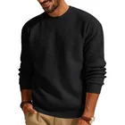 Round Neck Solid T-Shirt for Men (Black, S)