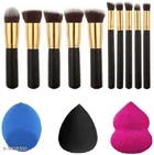 Makeup Brushes Set with 3 Pcs Makeup Blender, Multicolor, Set of 2