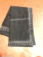 Zamato Solid Saree For Women, Black