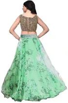 Net Embroidered Semi Stitched Lehenga for Girls 