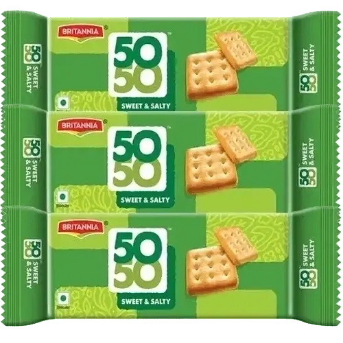ब्रिटानिया 50-50 स्वीट एंड सॉल्टी बिस्किट्स 3X69.2 g (सेट ऑफ 3)