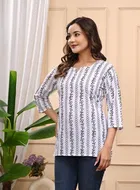 Cotton Striped Short Kurti for Women 