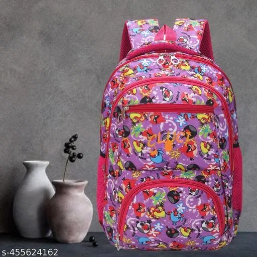 Polyester Backpack Bag, Pink
